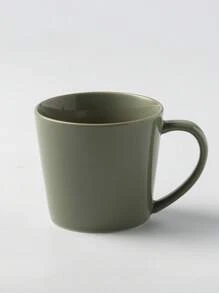 1pc 250ml Ceramic Coffee Mug, Simple White Round Breakfast Cup, Suitable For Office And Home, Dishwasher Friendly, Holiday Gift, Microwave Friendly Latte, Tea & Milk Cup Back To School - White - View 9