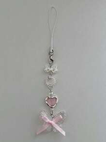 1 chiếc Y2k Ngọt Ngào Mát Mẻ Bướm Ngọc Trai Giả Dây Điện Thoại Cho Phụ Nữ Bé Gái - Phụ Kiện Mặt Dây Chuyền Thời Trang Valentine - Loại bướm - Xem 1