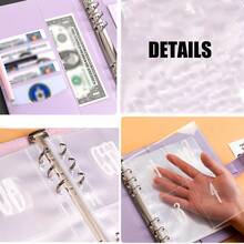 100個信封金錢儲蓄挑戰裝訂套件，100天5050美元儲蓄挑戰，預算規劃員和節省金融，每頁25頁4個編號信封 - 藍色 - 查看 3