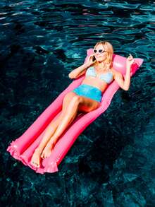 1pc Mountable Lounger Float, Air Bed, Inflatable Lifesavers, Swimming Pool Float, Resistant, 183cm. Summer Holidays.