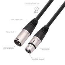 Cable de micrófono XLR profesional con conductor de cobre completo - Ideal para sistemas de sonido de escenario y sistemas de PA - Negro 3M - Ver 2