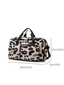 1 Stück Set große Kapazität Nylon Leopardenmuster faltbare Handgepäcktasche mit separatem Schuhfach, Sport Yoga Fitness Tasche, Reisetasche Reise Organizer Outfit Flughafen Kleidung für Koffer Übernachtungstasche Reisetasche Wochenendtasche Reisetasche für Gepäck Handgepäck Tasche Collegetasche Gepäcktasche Wochenendtasche Krankenhaustasche Wintertasche für Schule Schul-Zubehör Schulsachen