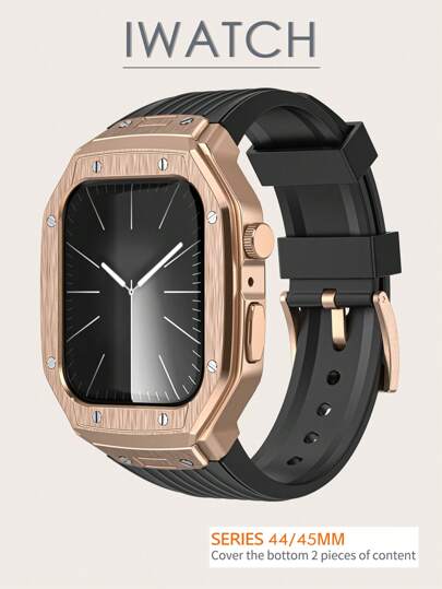 Zinc Alloy Modified Party Style Watch Case And TPU Watch Band Protector Compatible With Apple Watch 8 S7 5 UltraS8 SE6