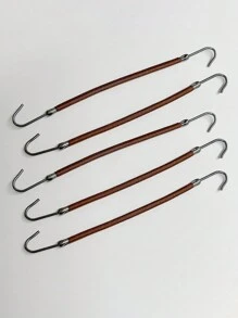 5个双钩皮筋，符合国家标准，适用于拉丁舞造型，皮筋，美发工具，丸子头钩，马尾辫橡皮筋，加粗弹力发钩，发圈，马尾辫发绳，发圈，发饰，头饰，弹力带 - 彩色 - 查看 14