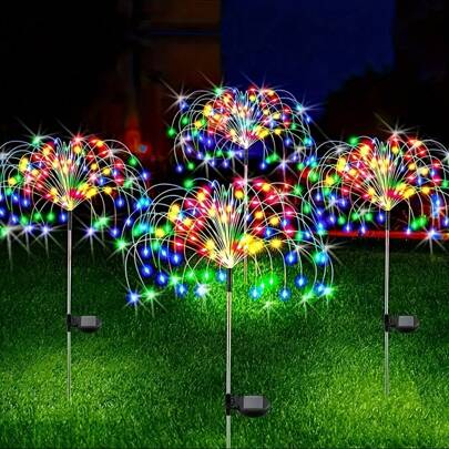 420LED Solar Garden Lights Solar Firework Lights, 8Mode Lighting Solar Lights Utomhus Vattentät För Trädgård Uteplats Gångväg Bana Fest Bröllop Dekorativ 360/200/60LED Höstdekor Juldekor Husdekor Utomhusdekor