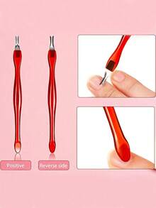 10pcs Nail Cuticle Remover Tool Set With Plastic Handle For Dead Skin And Callus Removal, Suitable For Fingernail And Toenail Repair And Shaping - Multicolor - View 5