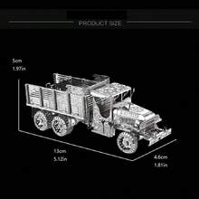 Modelo de Montagem Metálica 3D, Quebra-cabeça de Fivela de Aço Inoxidável DIY, Modelo de Veículo, Sem Necessidade de Cola, Presente de Aniversário, Ornamento Decorativo, Ônibus de Londres, Bicicleta de Montanha, Caminhão 6X6 de 2,5 Toneladas