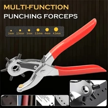 1pc Multi-Functional Steel Pliers German Style Belt Hole Puncher Belt Punch Pliers - Red - View 2
