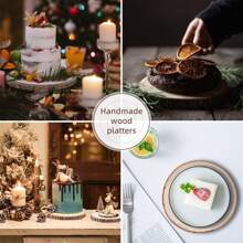 2 Pieces 6-7 Inch Round Natural Wood Slices For Centerpieces / Crafts / Painting / Table Decorations / Wedding Decorations / DIY Projects / Christmas Decorations