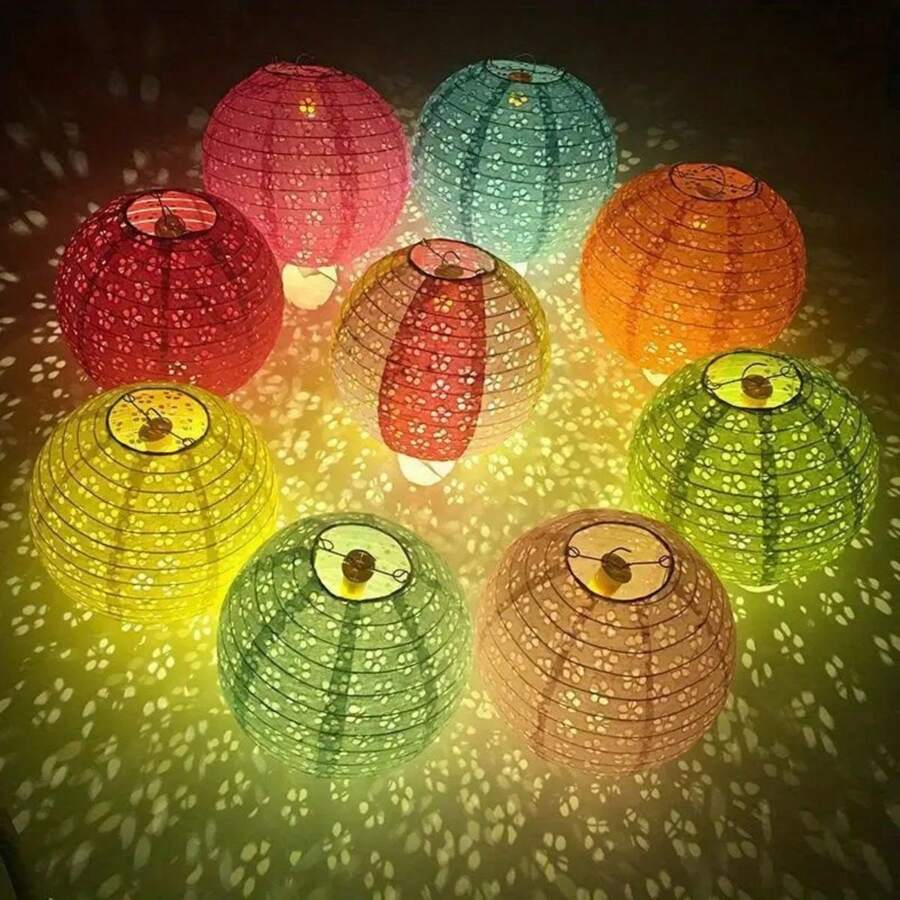 1pcHandmade Lantern Hangings Hollowed Out Paper Lanterns Window Decoration Lanterns Decorated With Festive Atmosphere Lanterns Christmas Lantern Decoration - Multicolor - View 1