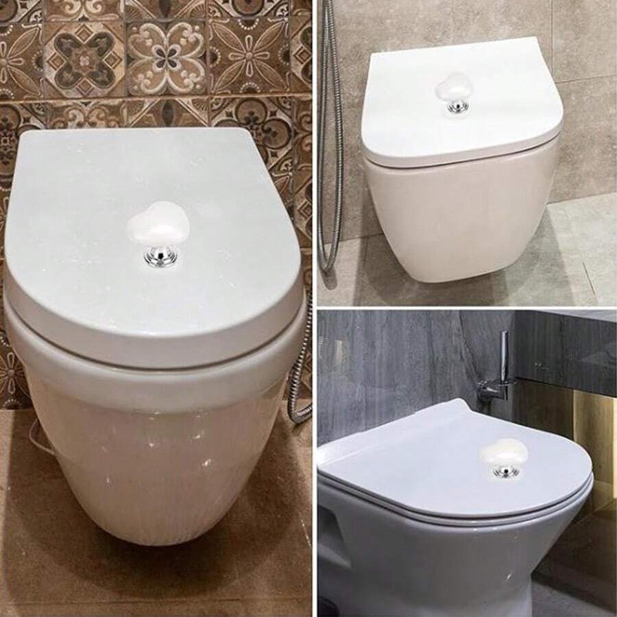 HeartShaped Toilet Button, Toilet Pressing Tool, Ladies Manicure