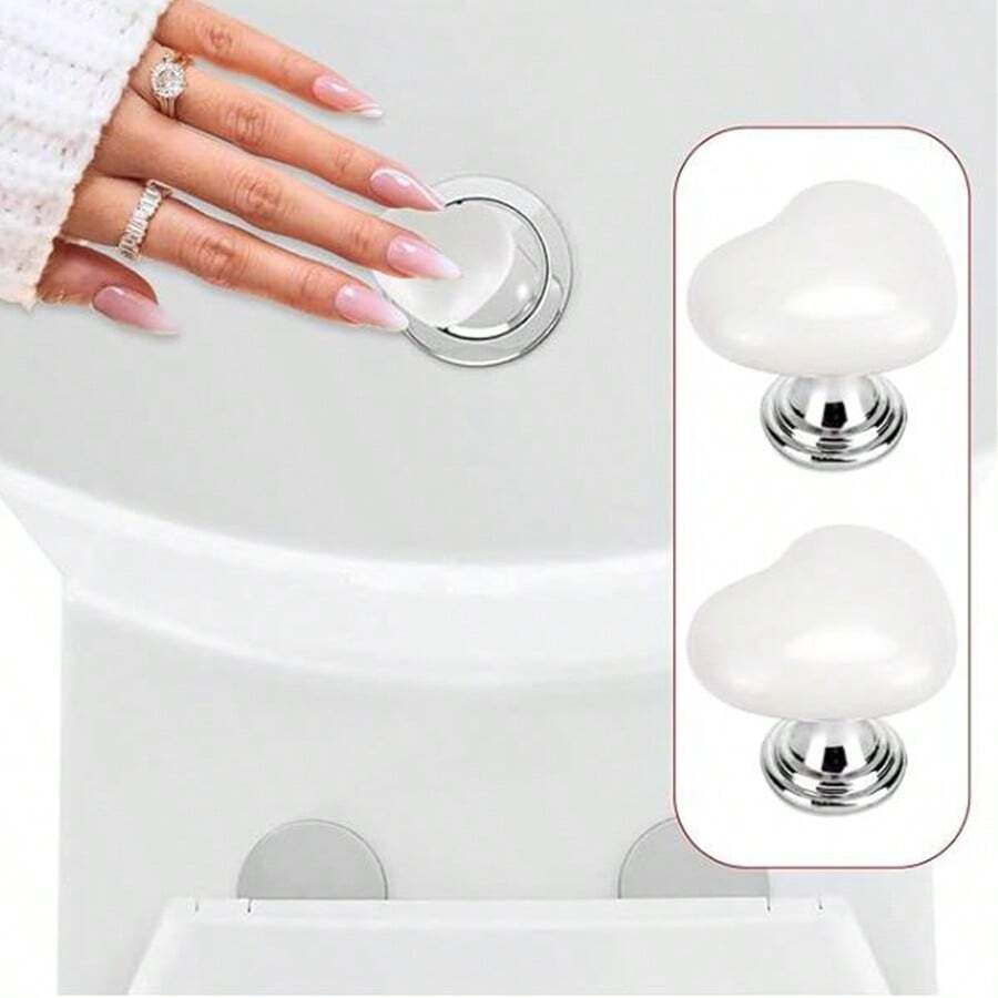 HeartShaped Toilet Button, Toilet Pressing Tool, Ladies Manicure