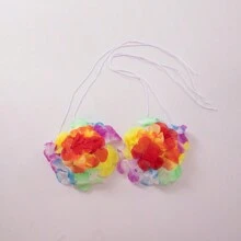 Hawaiian Style Bra, Prop Bra, Adhesive Flower Bra - Multicolor - View 3