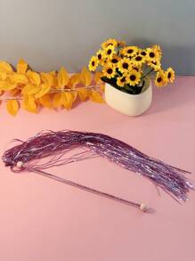 Pet Supplies Cat Interactive Toy Translucent Cat Teaser Wand With Rustling Paper & Tassel Fairy Cat Stick For Boredom Relief - Multicolor - View 7