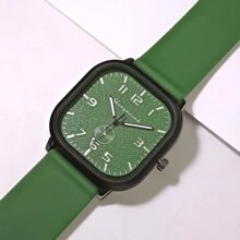 Unisex Square Case Silicone Strap Luminous Fashion Business Quartz Wrist Watch For Men And Women