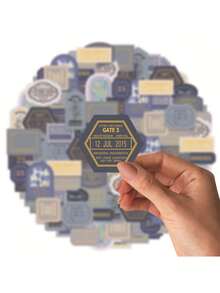 40pcs Drawer Stickers, Writing Paper, Creative Retro DIY Collage Decorative Stickers.Suitable For Photo Albums, Diaries, Cups, Laptops, Mobile Phones, Scrapbooks - Multicolor - View 5