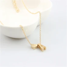 1pc Gold Alloy Simple Fashion 26 Letter Heart Pendant Choker Pendant Couple Necklace Collarbone Chain
