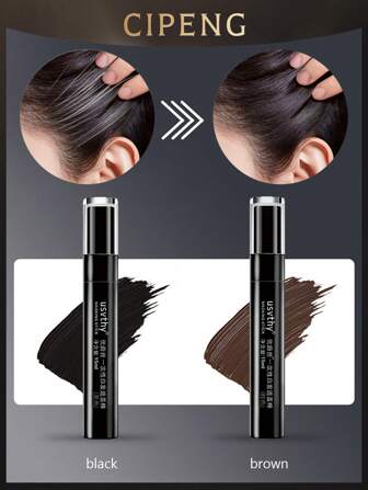 1pc15ml Plant Disposable Hair Dye Pen, Black Brown Hair Dye Stick Can Wash And Cover White White To Black Or White To Brown, Waterproof And Sweat Resistant, Carry At Any Time, Anytime, Anywhere, A Touch Of White.