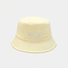 1 件新款渔夫帽，春夏流行日式清新色彩文艺休闲太阳帽，适合户外和日常使用 - 淺黃色 - 查看 6