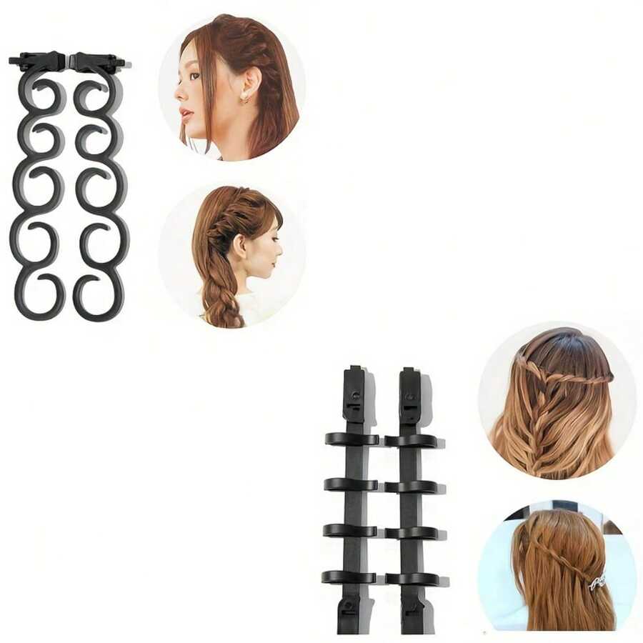 6Piece Hair Braiding Tool Set Easy DIY Centipede, Waterfall