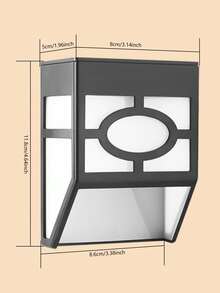 1pc Retro Style Solar Powered LED Grid Wall Lamp Outdoor Waterproof Balcony Garden Wall Light - White Yellow Light - View 5
