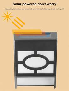 1pc Retro Style Solar Powered LED Grid Wall Lamp Outdoor Waterproof Balcony Garden Wall Light - White Yellow Light - View 6