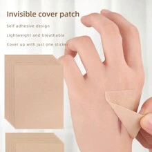 10pcs Invisible Skin Stickers, Waterproof And Breathable, Suitable For Covering Skin Scars, Body Stickers, Cuttable - Light Skin Tone - View 3