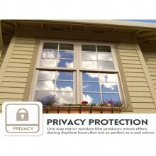 Película de aislamiento térmico para ventanas, protector solar y calcomanía de vidrio reflectante de una sola dirección, película bloqueadora de luz para edificios - Gris - Ver 6