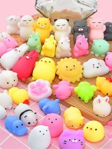 12 stks willekeurige kleur en stijl schattig diervormig mochi squishy speelgoed, stress- en grapspeelgoed voor studenten - Veel kleurig - Bekijken 4
