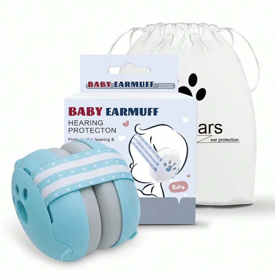 1pc Infant Noise Reduction Headphones Headband Style Noise Cancelling Ear Muffs For Kids Outdoor Activities Or Sleep On Plane - 淺藍色 - 查看 1