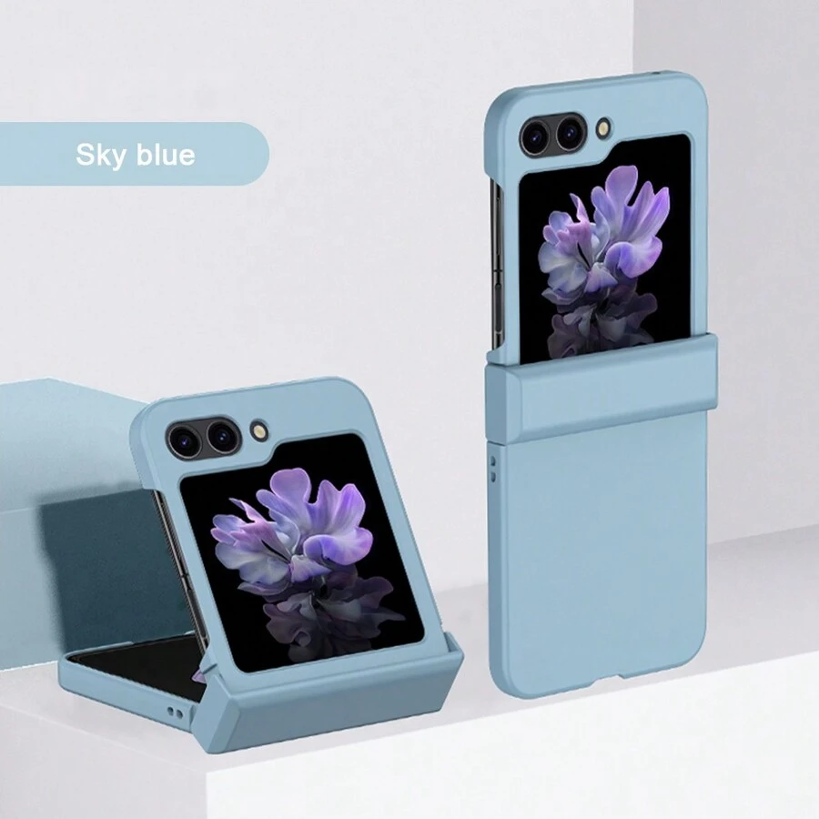Compatible With Samsung Galaxy Z Flip 5 Folding Phone Cases,Cute Fashion Anti Drop Full Protection Ruggedness Case - Baby Blue - View 1