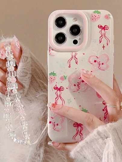 1 件白色 GUCADI 可爱加厚防摔手机壳适用于苹果手机，INS 风格防水防震防刮