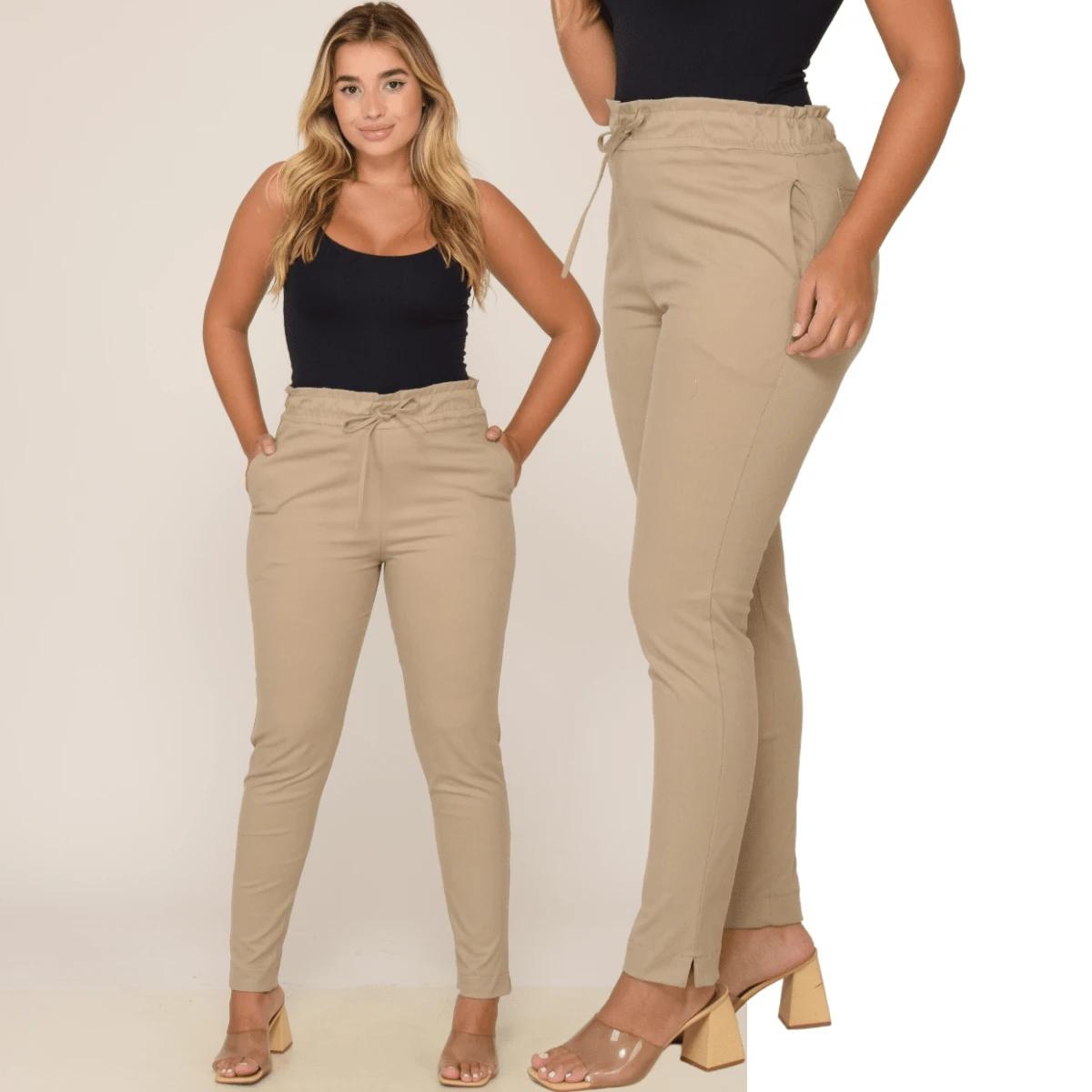 Scaraboto Women Jeans - 米色 - 查看 1