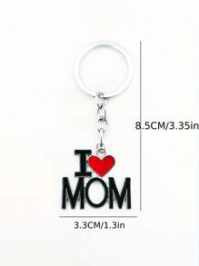 Llavero de aleación elegante en forma de corazón con \"MAMA PAPA\", con letras en inglés, unisex para el Día del Padre / Día de la Madre, regalo familiar, llavero de metal con colgante. Una idea de regalo pequeño y clásico para el Día de la Madre. También es un colgante de bolso con anillo en hebilla de moda.