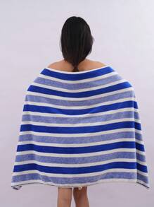 1/3pcs Ultra-Soft Coral Fleece Fiber, No Shedding, 1pc Bath Towel Or Select 1pc Face Towel, Absorbent Striped Bathroom Towels, Suitable For Bathroom, Pool, Beach Back To School For Beauty Salon Home Bathroom Shower Towels For Beaty Salon, Hotel Sports,Home Essentials, Towel, Skin Care Bath Towel Sheet - Royal Blue - View 4