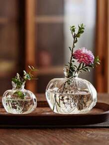 1 pièce Petit vase à fleurs vintage en verre en forme de grenade, décoration d'intérieur, vase à fleurs de bureau pour les arrangements floraux et la plantation aquatique, cadeau de fête
