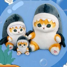 Gatito Gato Tiburón De Peluche Michi Kawaii Con Disfraz Colores decoración 30 Cm - Multicolor - Ver 3