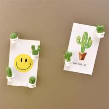 6 pezzi Magneti da frigo creativi e carini a forma di pianta verde, cactus, decorazioni per il frigorifero, adesivi magnetici per messaggi