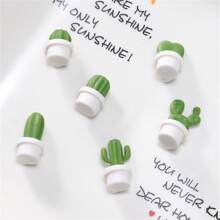 6 pezzi Magneti da frigo creativi e carini a forma di pianta verde, cactus, decorazioni per il frigorifero, adesivi magnetici per messaggi