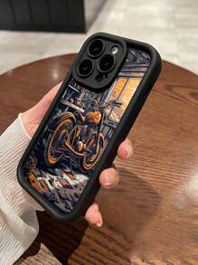 Vintage Motorcycle Style Heavy Duty Anti-Fall Colorful Painted Phone Case Cover Compatible With IPhone 15 Pro Max, Apple P13 P14 P11 P12 XS XR 78P 78GE S2, Samsung A50 A12 A32 A52 A72 A51 A21S A13 A14 S22 Ultra S23 A33 A53 S20FE, Xiaomi Redmi 11 Youth 12 Pro 12/12X Note 11 9A 9C Poco X3 NFC, Redmi 10, Redmi 9, Note 9 12C, Note 11 Pro, Redmi 10C, Note 8 Pro - Multicolor - View 5