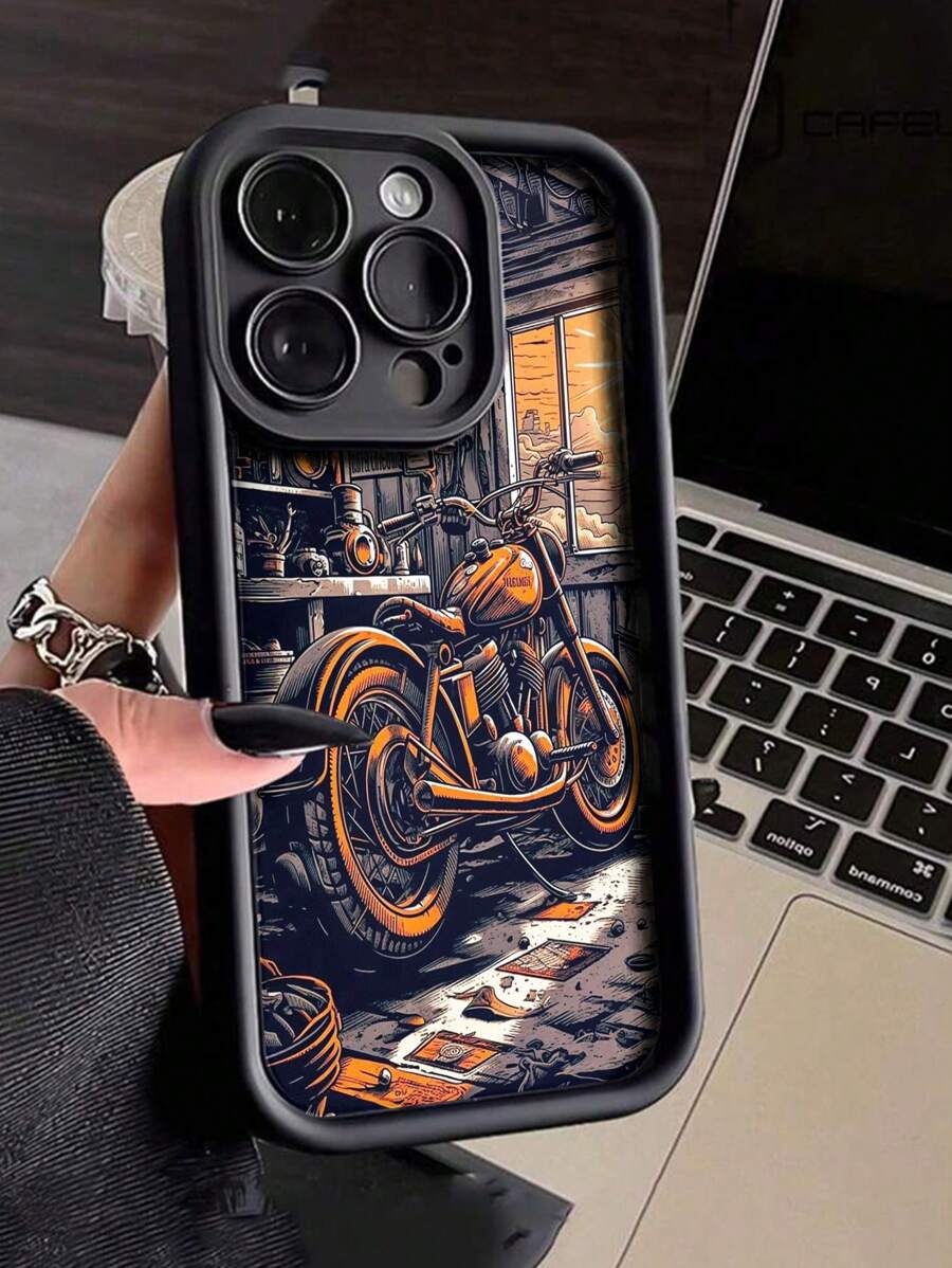 Vintage Motorcycle Style Heavy Duty Anti-Fall Colorful Painted Phone Case Cover Compatible With IPhone 15 Pro Max, Apple P13 P14 P11 P12 XS XR 78P 78GE S2, Samsung A50 A12 A32 A52 A72 A51 A21S A13 A14 S22 Ultra S23 A33 A53 S20FE, Xiaomi Redmi 11 Youth 12 Pro 12/12X Note 11 9A 9C Poco X3 NFC, Redmi 10, Redmi 9, Note 9 12C, Note 11 Pro, Redmi 10C, Note 8 Pro - Multicolor - View 1