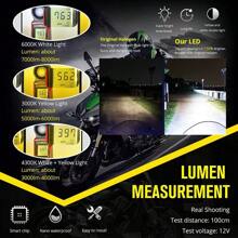 Auxiliary Headlights Led Lights For Motorcycles Auto Double Color Waterproof 60w 2pcs - Black - View 6