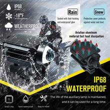 Auxiliary Headlights Led Lights For Motorcycles Auto Double Color Waterproof 60w 2pcs - Black - View 5