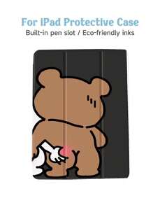 1pc Cute Rabbit Design Tablet Protective Case, Anti-Drop, Pencil Holder, Sleep/Wake Function, Compatible With Samsung, And IPad - Multicolor - View 5