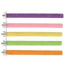 1 palo lijador de garra de loro de color aleatorio, percha para pájaros, varilla de pie para jaula de pájaros, adecuado para que los loros, zorzales y pájaros de peonía muerdan y afilem sus picos y garras, accesorio de percha de pájaro