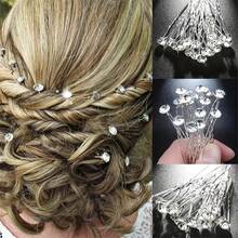 20 Stück/Set glitzernde Kristall Strass Haarspangen, U-förmige Haarnadeln, transparente Strass Braut Hochzeit Bouquet Haarzubehör, Sommer, Strand - Silber - Übersicht 6