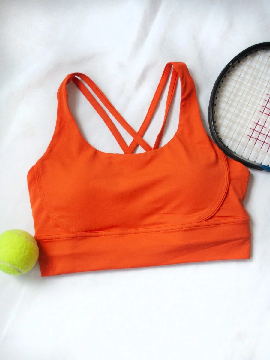 Top Sujetador Deportivo Premium para mujer 1 pieza Alto Soporte - Naranja - Ver 1