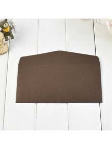 10pcs Pearlized Paper Envelopes, Gold Foil Business Envelopes - Brown - View 1