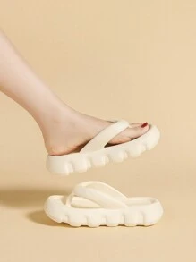 Dép nữ mùa hè Đế ngoài dày Chất liệu EVA nhẹ Mẫu mới 2024 - trắng - Xem 4