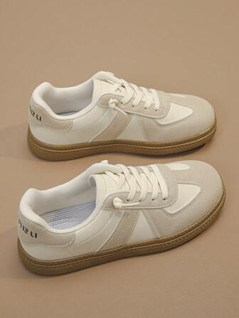 1pair Unisex Kids' Soft Soled Anti-Slip Leisure Sports Sneakers With Round Toe